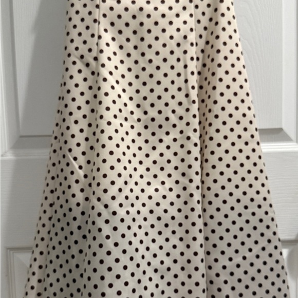 VTG Zum Zum by Niki Livas Cream Brown Polka Dot Babydoll Dress Tulle Bow Y2K - Picture 2 of 11